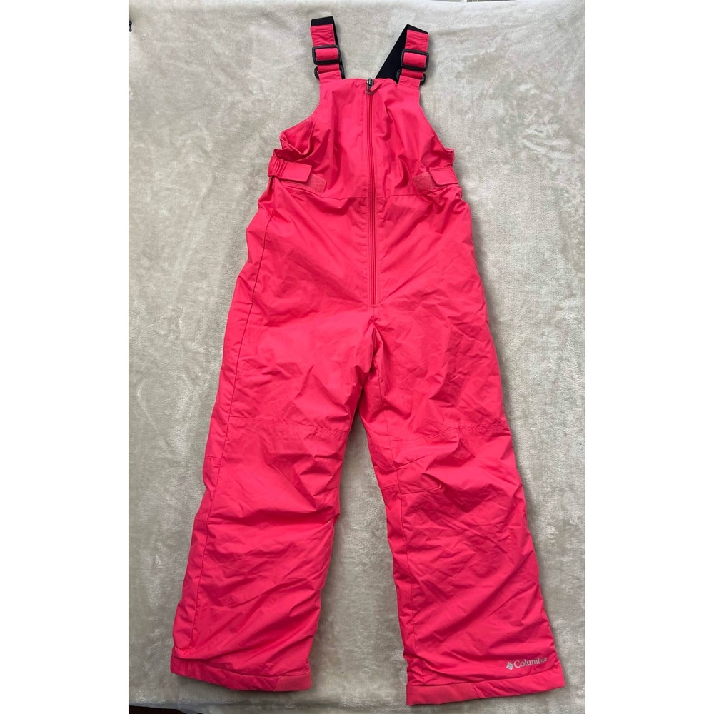 GUC Columbia Kids Pink Snow Bibs Insulated Outgrown Overalls SG8394 Size S 7/8